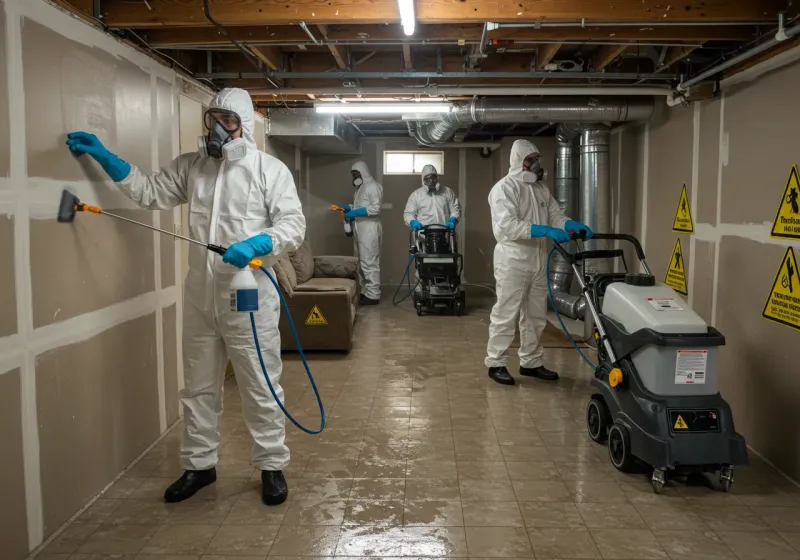 Basement Moisture Removal and Structural Drying process in South Monroe, MI